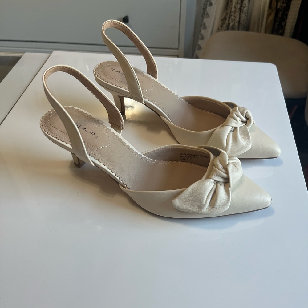 Elegant Cream Slingback Heels